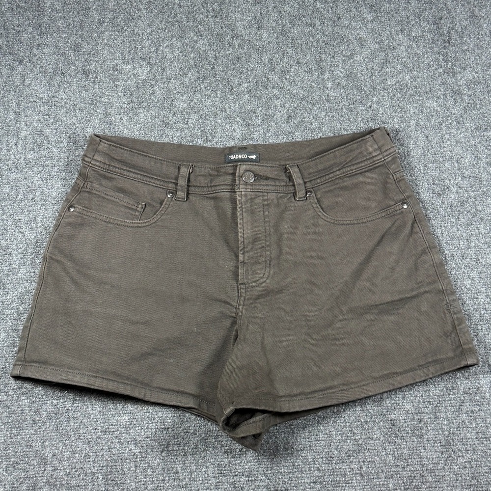 Toad&Co Women's Tamarack Short Camp Organic Cotton Stretch Faded Gray Size 12